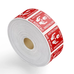 ETYKIETY NAKLEJKI NIE RZUCAĆ SZKŁO OSTROŻNIE 1000 SZTUK