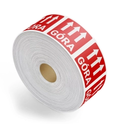 ETYKIETY NAKLEJKI 77x77mm GÓRA x1000 SZTUK