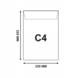 KOPERTA KOPERTY BIAŁE BIUROWE LISTOWE C4 BEZ OKIENKA MOCNY KLEJ 50 SZT