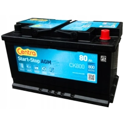 AKUMULATOR CENTRA CK800 AGM 80AH/800A 12V P+