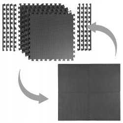 OCHRONNA MATA PODŁOGA GUMOWA PUZZLE NA SIŁOWNIĘ POD SPRZĘT 6 SZT 60x60