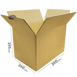 KARTON KLAPOWY 5 WARSTW PUDEŁKO FORMAT C 390x260x295 BARDZO MOCNY 720G