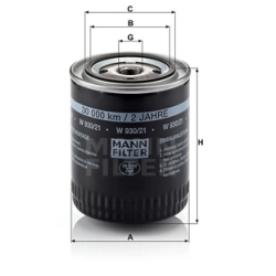 FILTR OLEJU MANN W930/21 AUDI VW SKODA