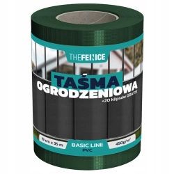 TAŚMA OGRODZENIOWA BASIC LINE 19cm x 35m ZIELONA NA OGRODZENIE PANELOWE UV