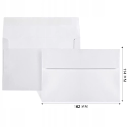 KOPERTA KOPERTY BIAŁE BIUROWE LISTOWE C6 BEZ OKIENKA MOCNY KLEJ 50 SZT