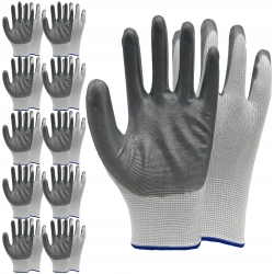 RĘKAWICE ROBOCZE RĘKAWICZKI ROOSTER SZARE + NITRYL 12 PAR - ROZMIAR 8