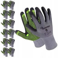 RĘKAWICE ROBOCZE SPANDEKS NYLON + NITRYL Z FLEX DOTS ROZMIAR 9 12 PAR