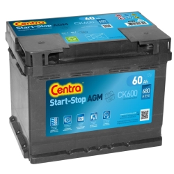 AKUMULATOR CENTRA CK600 AGM 60AH/680A 12V P+
