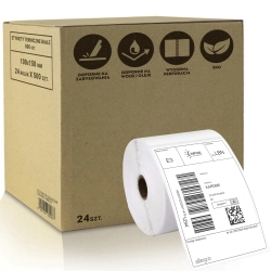 ETYKIETY TERMICZNE SAMOPRZYLEPNE SUPER BIAŁE 100x150 MM 500 SZTUK 24 ROLKI