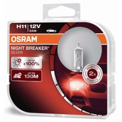 ŻARÓWKI OSRAM H11 NIGHT BREAKER SILVER +100% DUO