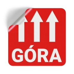 ETYKIETY NAKLEJKI 77x77mm GÓRA x1000 SZTUK