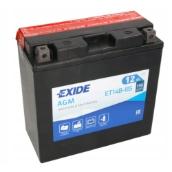 AKUMULATOR MOTOCYKLOWY EXIDE YT14B-BS / ET14B-BS 12Ah AGM - NOWY MODEL