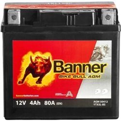 AKUMULATOR BANNER BIKE BULL AGM 4AH 80A 12V P+ YTX5L-BS NAJNOWSZY MODEL