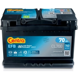 AKUMULATOR CENTRA CL700 EFB 70AH 760A 12V P+