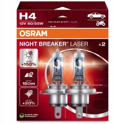 ŻARÓWKI OSRAM NIGHT BREAKER LASER +150 H4 60/55 W 2 SZT.