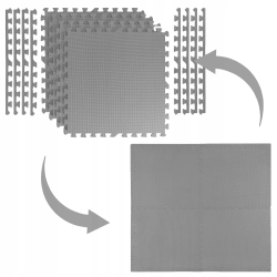 OCHRONNA MATA PODŁOGA GUMOWA PUZZLE NA SIŁOWNIĘ POD SPRZĘT 4 SZT 60x60