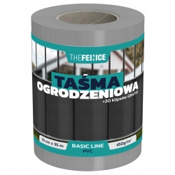 TAŚMA OGRODZENIOWA SZARA 19cm x 35m BASIC OSŁONA NA OGRODZENIE PANELOWE UV