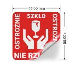 ETYKIETY NAKLEJKI NIE RZUCAĆ SZKŁO OSTROŻNIE 1000 SZTUK