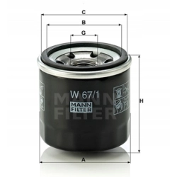 FILTR OLEJU MANN W67/1 NISSAN MAZDA SUBARU W 67/1