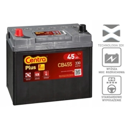 AKUMULATOR CENTRA PLUS 45AH 330A CB455 LEWY+