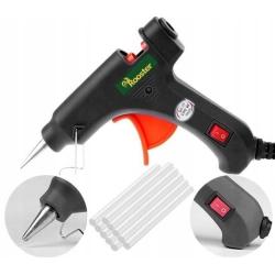 PISTOLET DO KLEJU NA GORĄCO 25W (METALOWA DYSZA) +10 WKŁADÓW KLEJU 7x150mm