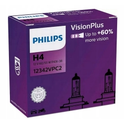 ŻARÓWKI PHILIPS H4 VISION PLUS +60% 12342VPC2 2SZT