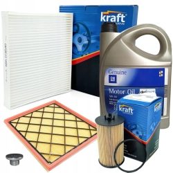 ZESTAW FILTRÓW KRAFT + OLEJ OPEL 5W30 GM DO ASTRA IV J 1.4 TURBO
