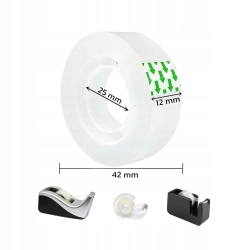 TAŚMA KLEJĄCA BIUROWA IDEALNIE PRZEŹROCZYSTA CRYSTALCLEAR 12mm 10m 12szt