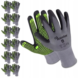 RĘKAWICE ROBOCZE SPANDEKS NYLON + NITRYL Z FLEX DOTS ROZMIAR 8 12 PAR