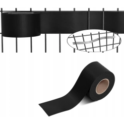 TAŚMA OGRODZENIOWA CZARNA 19cm x 35m BASIC OSŁONA NA OGRODZENIE PANELOWE UV