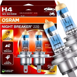 ŻARÓWKI OSRAM H4 NIGHT BREAKER +220% DO +150M +20% BIELSZE ŚWIATŁO NOWOŚĆ