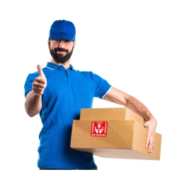 ETYKIETY NAKLEJKI 77x77mm OSTROŻNIE SZKŁO NIE RZUCAĆ x1000 SZTUK