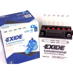 AKUMULATOR MOTOCYKLOWY EXIDE 12N9-3B 12V 9AH 90A - NAJNOWSZY MODEL