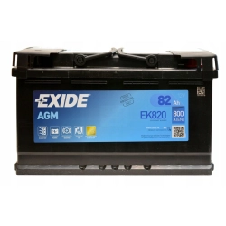 AKUMULATOR EXIDE START-STOP AGM 82AH 800A EK800 NEW MODEL ASSISTANCE EK820
