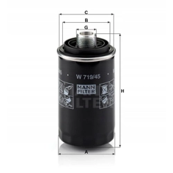 FILTR OLEJU MANN W 719/45 AUDI SEAT SKODA VW