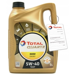 TOTAL QUARTZ ENERGY 9000 5W40 5L + GRATIS