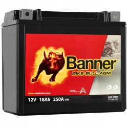 AKUMULATOR MOTOCYKLOWY 51821 518 12 BANNER BIKE BULL AGM 12V 18AH 250A