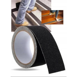 MOCNA SAMOPRZYLEPNA TAŚMA ANTYPOŚLIZGOWA SCHODOWA CZARNA 50mm x 5m