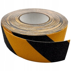 MOCNA TAŚMA BHP ANTYPOŚLIZGOWA SCHODOWA ŻÓŁTO-CZARNA OSTRZEGAWCZA 50mm/20m