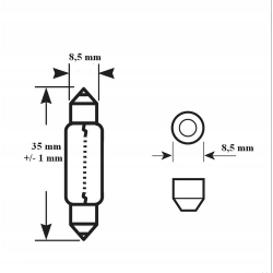 ŻARÓWKA TUNGSRAM C5W 5W 1 SZT.