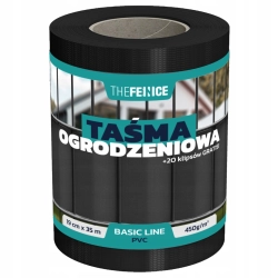 TAŚMA OGRODZENIOWA CZARNA 19cm x 35m BASIC OSŁONA NA OGRODZENIE PANELOWE UV