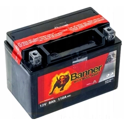 AKUMULATOR MOTOCYKLOWY BANNER 50812 8AH/110A 12V P+ AGM BTX9-BS YTX9-BS