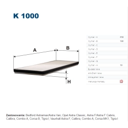 FILTR KABINOWY FILTRON K 1000