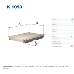 FILTR KABINOWY FILTRON K 1093