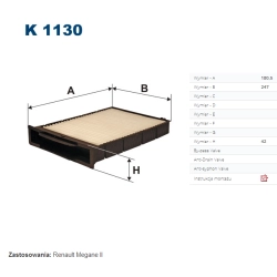 FILTR KABINOWY FILTRON K 1130