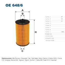 FILTR OLEJU FILTRON OE 648/6-OE 648/6A