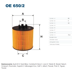 FILTR OLEJU FILTRON OE 650/2