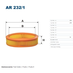 FILTR POWIETRZA FILTRON AR 232/1