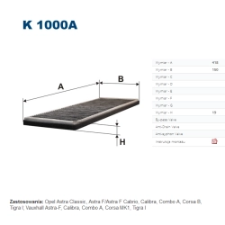FILTR KABINOWY FILTRON K 1000A