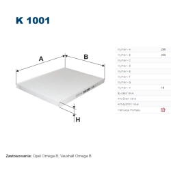 FILTR KABINOWY FILTRON K 1001